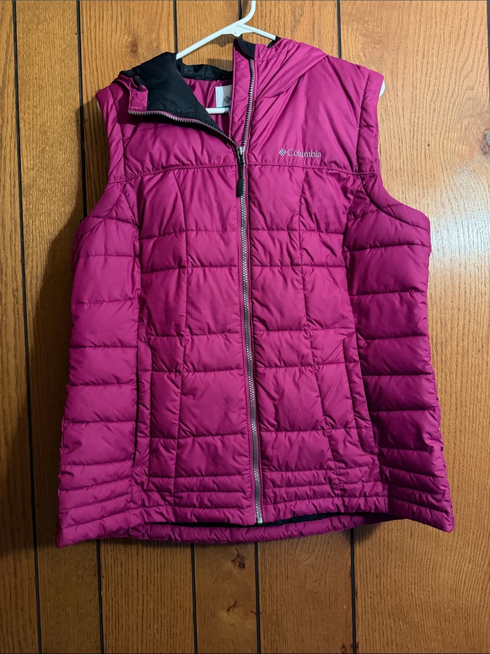 Columbia Magenta Quilted Hooded Puffer Vest
